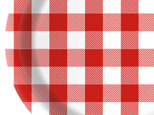 red gingham party supplies