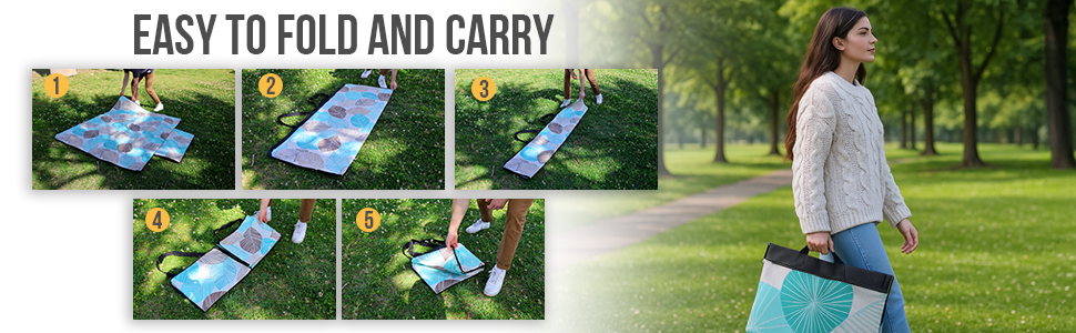 Foldable picnic mat