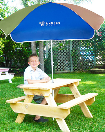 AMMSUN CHILD KID WATER PLAY UMBRELLA OUTDOOR big large picnic table 5.1ft