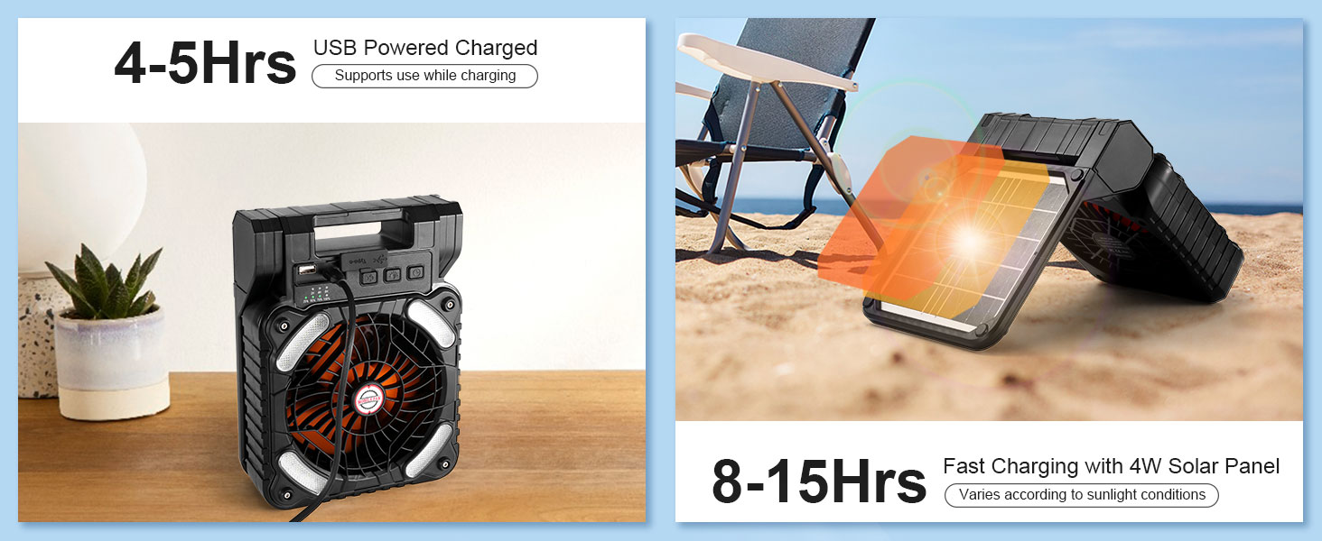  Protable Solar Camping Fan