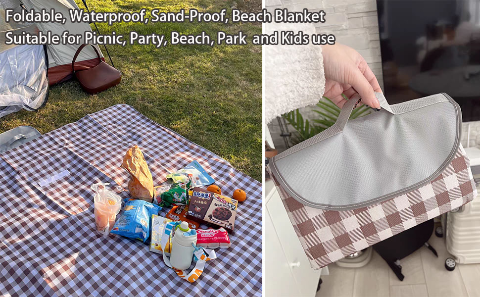 Outdoor Waterproof Foldable Sandproof Blankets Plaid
