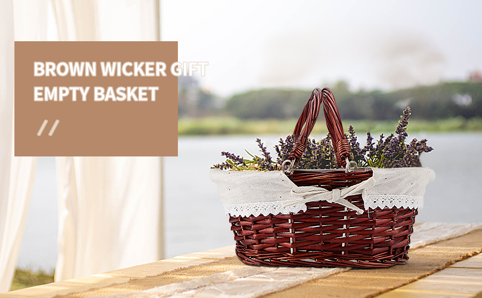 Brown Wicker Gift Empty Basket