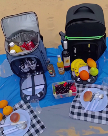 black picnic backpack