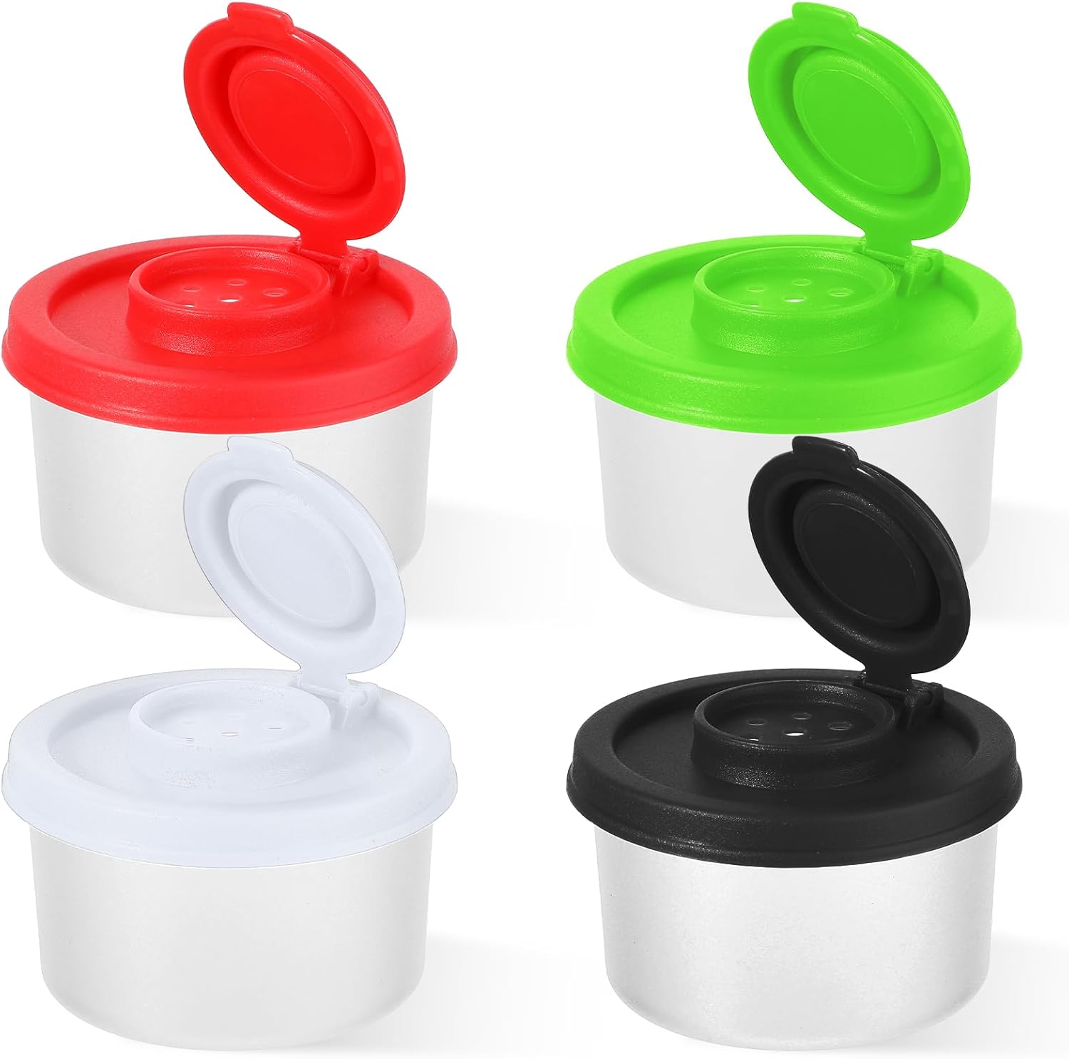 4 Pcs Salt and Pepper Shakers Set Mini, Seasoning Shaker Travel Containers, Moisture Proof Camping Small Salt Travel Salt Shaker for Travel Camping Picnic Lunch Dining Kitchen