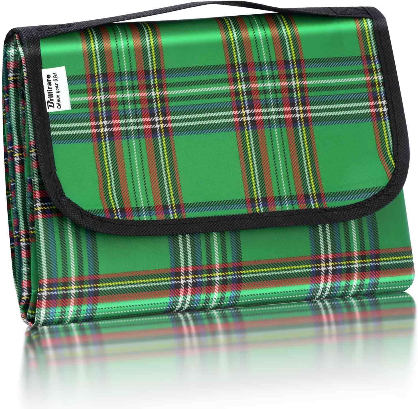 Beach Picnic Blanket, Sandproof Waterproof Camping Blankets Large, Outdoor Sandfree Foldable Mat 55x40in, Oversized Packable Family Mats for Hiking, Camping, Park, Travel, Grass Concert-Green