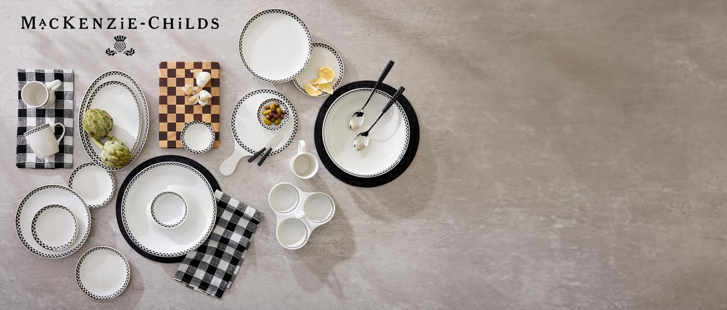 Mackenzie-Childs, kitchen & dining, decor, everyday MC, black and white checkered kitchen