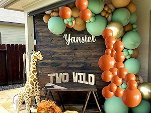 green brown balloons