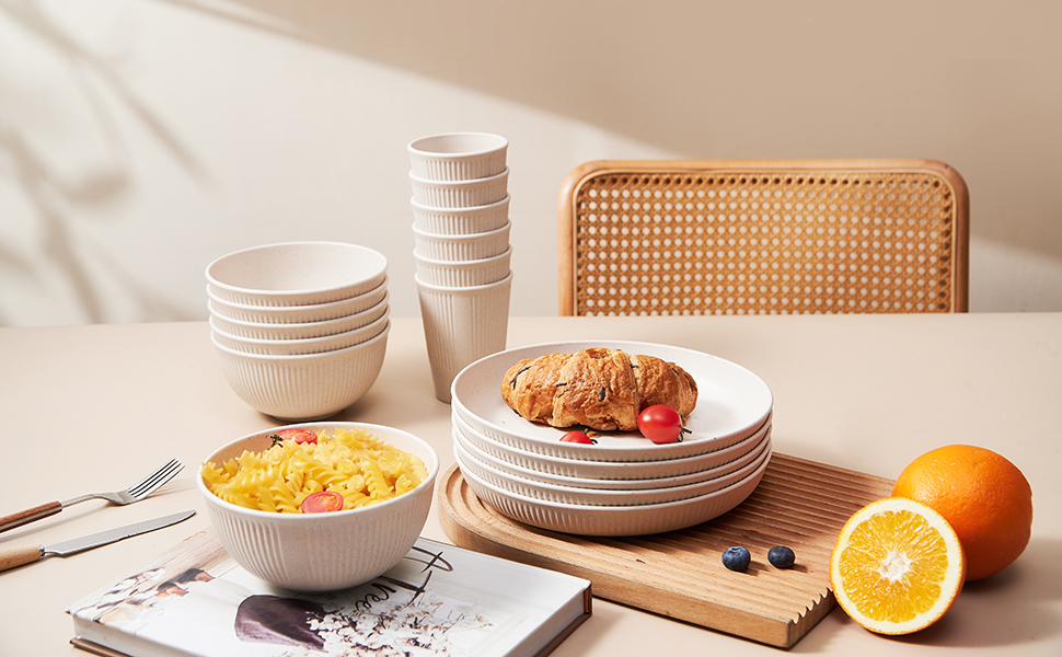 Wheat Straw Dinnerware Sets 