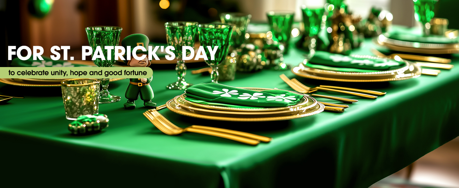 green tablecloth