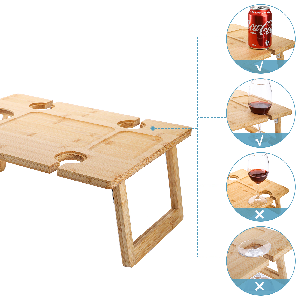 Peohud Bamboo Wine Picnic Table