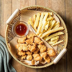 Round Tray with Wooden Handles