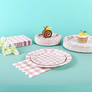 Pink Gingham Plate