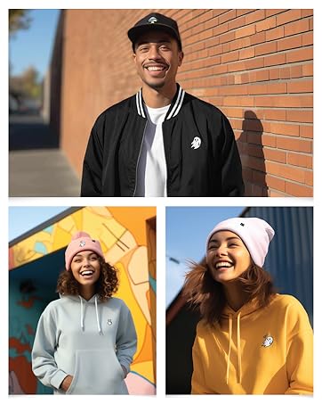 Dalix Brand Story mushroom cap ghost jacket heartly hoodie beanie
