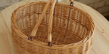 Double Live Handle Brown Carrying Basket