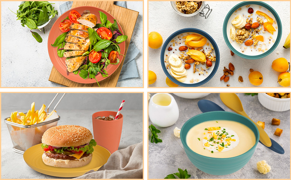 salad bowls and plates