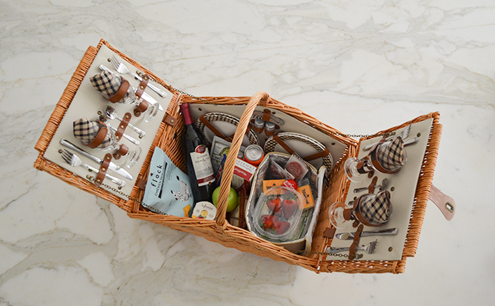 Basket open on the counter 