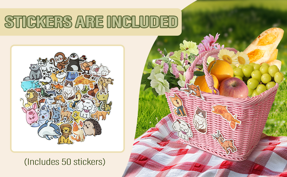 Picnic Basket with Handles Small Woven Wicker for Kid Garden Harvest Rattan