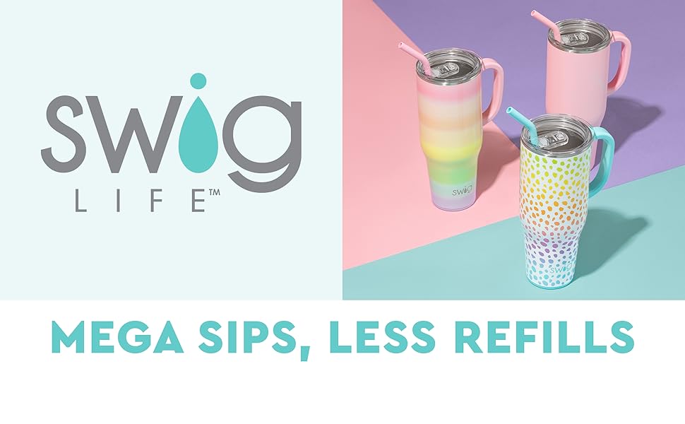 swig life 40oz mega mug with handle lid and straw stanley yeti brumate corkcicle simple modern