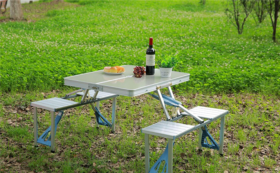 Portable Folding Joined Table and Chairs Set