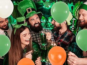 green brown balloons