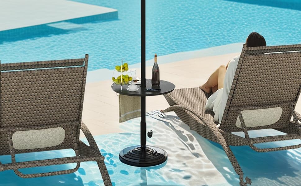 Adjustable Height Portable Round ABS Umbrella Table Top