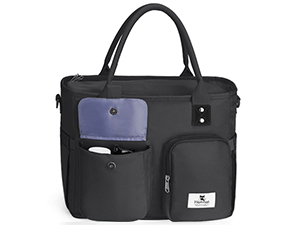 Hafmall black lunch bag with 2 front pockets