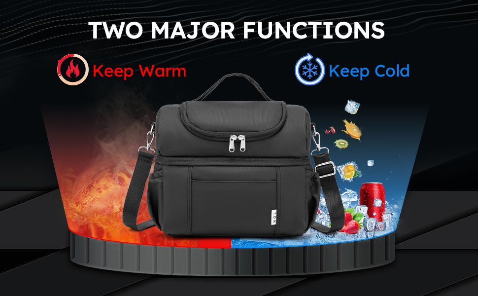 Large Dual Compartment Lunch Bag