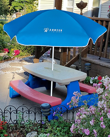 AMMSUN CHILD KID WATER PLAY UMBRELLA OUTDOOR big large picnic table 5.1ft