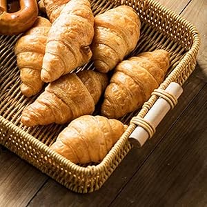 Rectangular Baskets with Wooden Handles