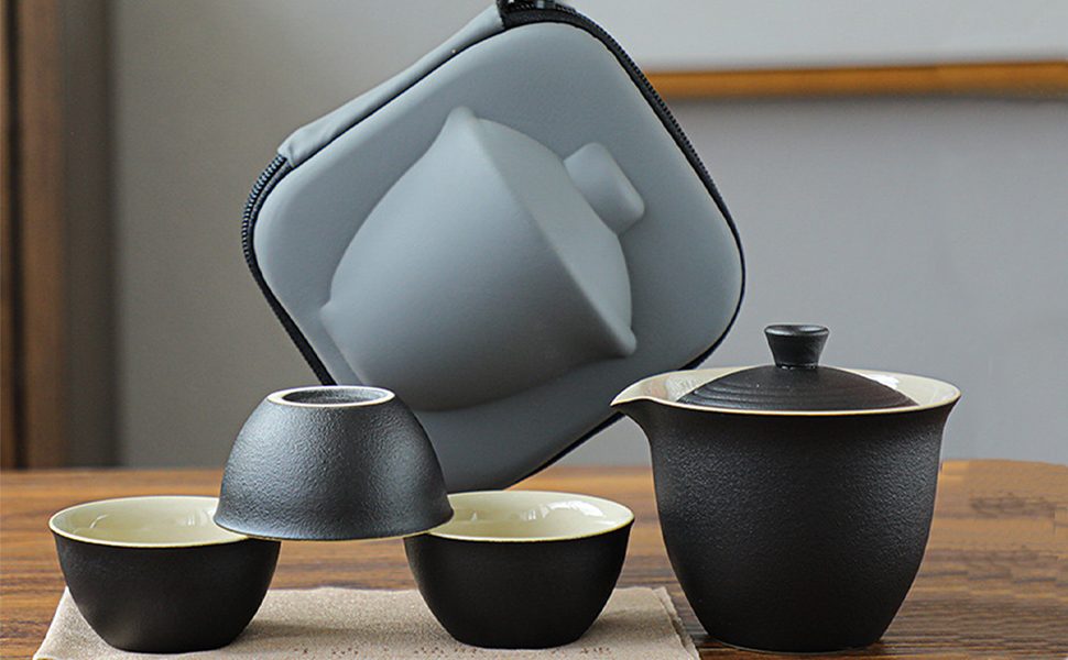 ORHA 3 Teacups Travel Tea Set