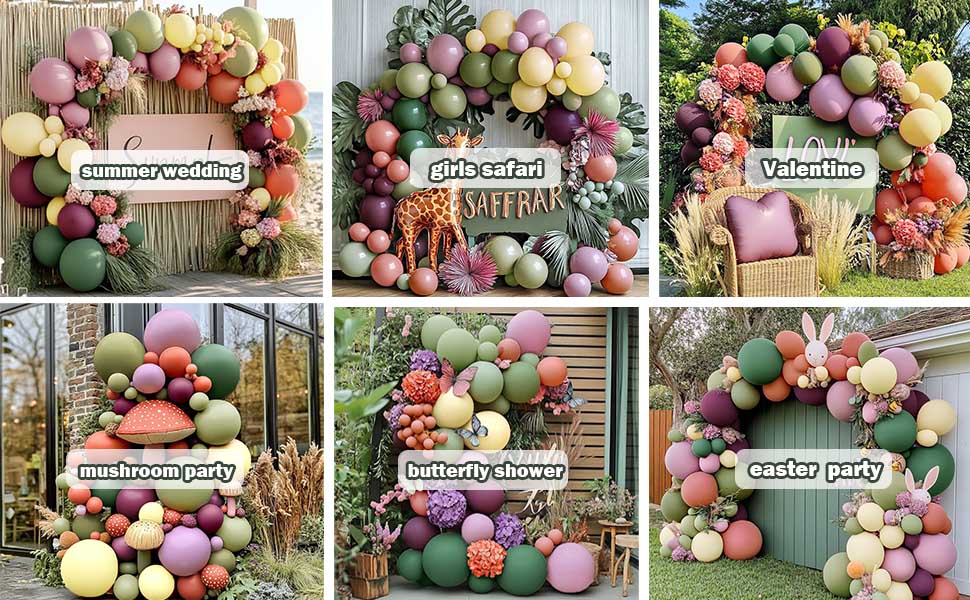 sage green pink balloon garland kit pink yellow balloons double stuffed balloons