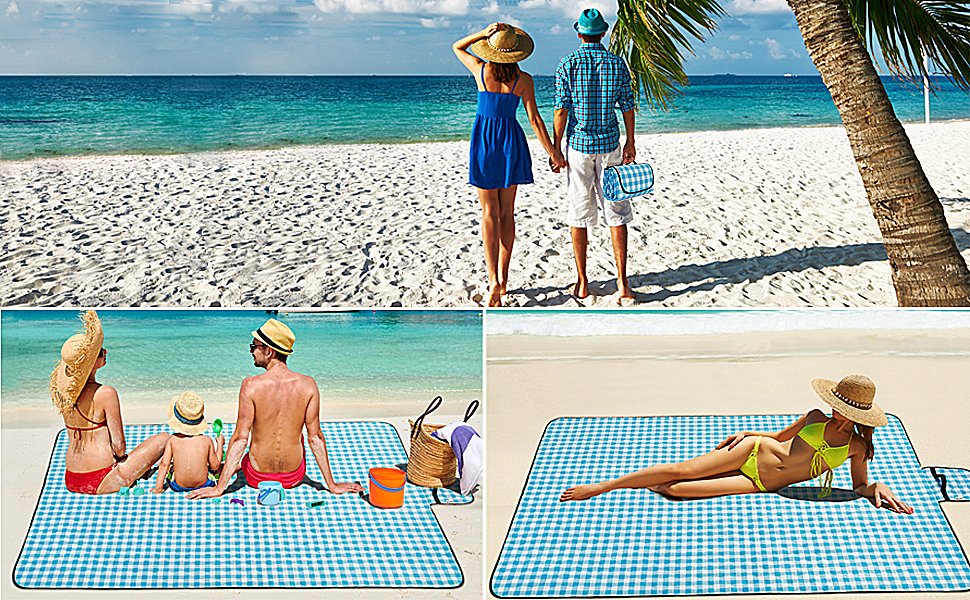 Picnic Mat Foldable Outdoor Blankets Sandfree Beach Blanket Washable Lightweight Beach Mat