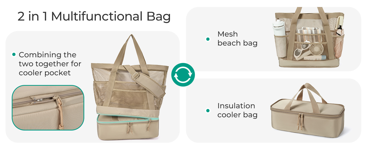 beach mesh tote bag