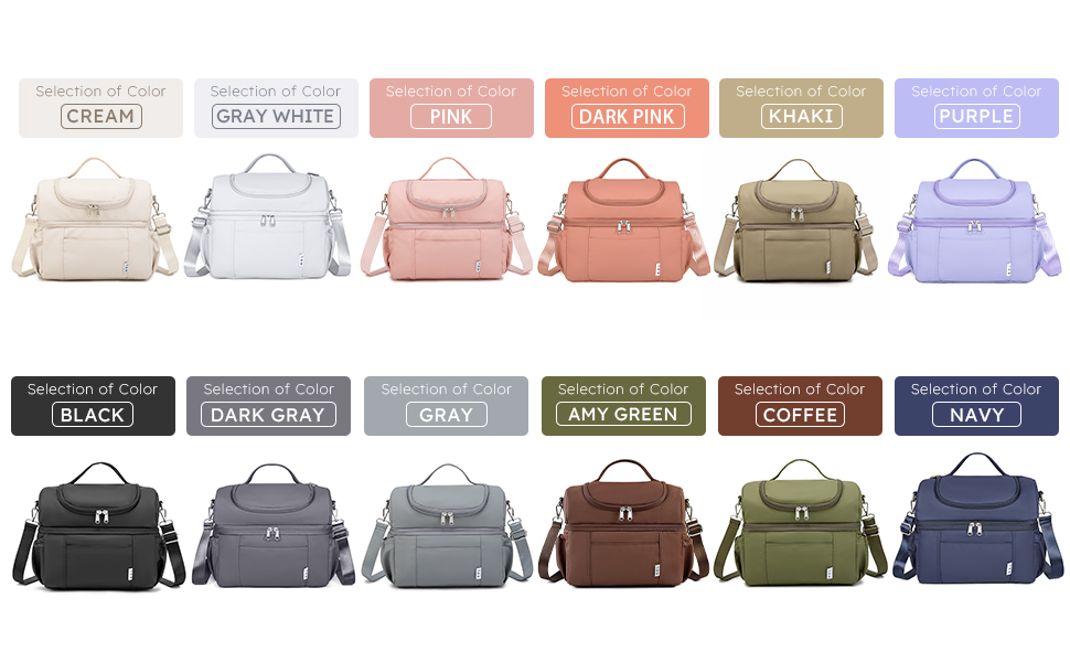 Large Dual Compartment Lunch Bag
