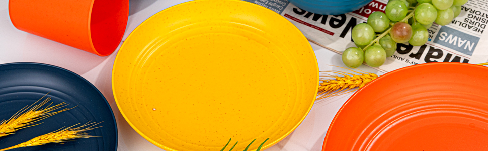 Plastic Plates and Bowls Sets for 8