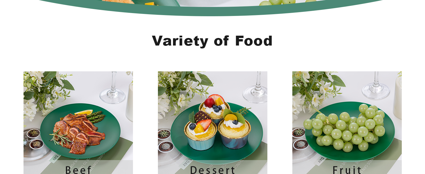 green disposable plates