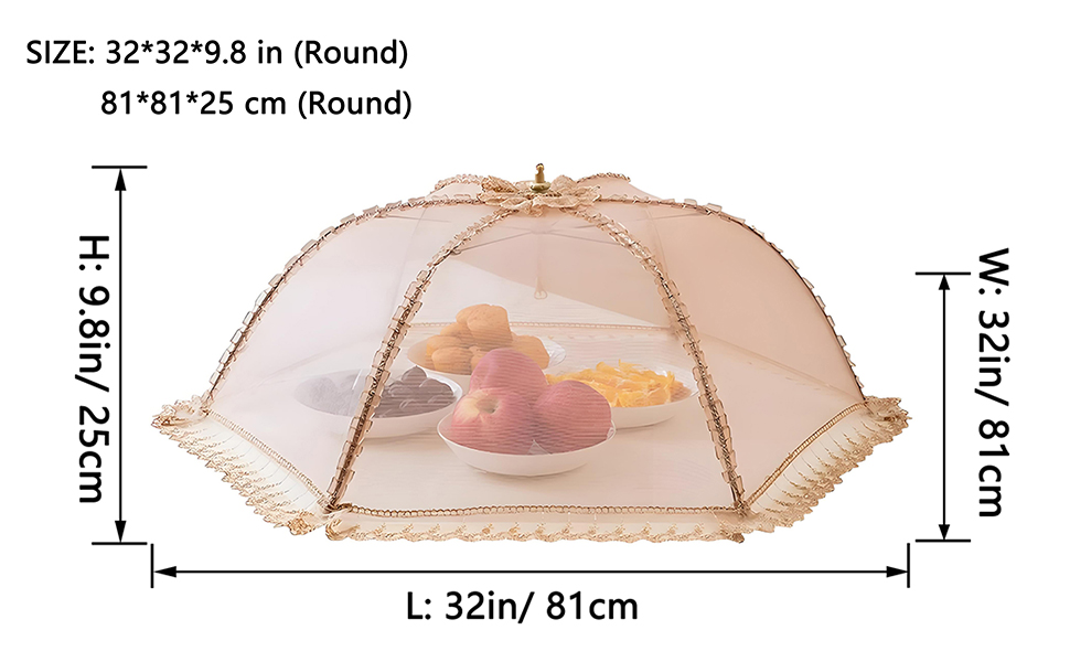 Mesh food covers size introduction