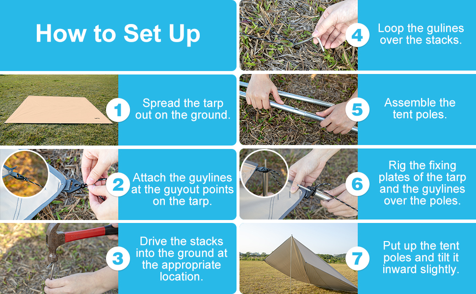 camping tarp with poles
