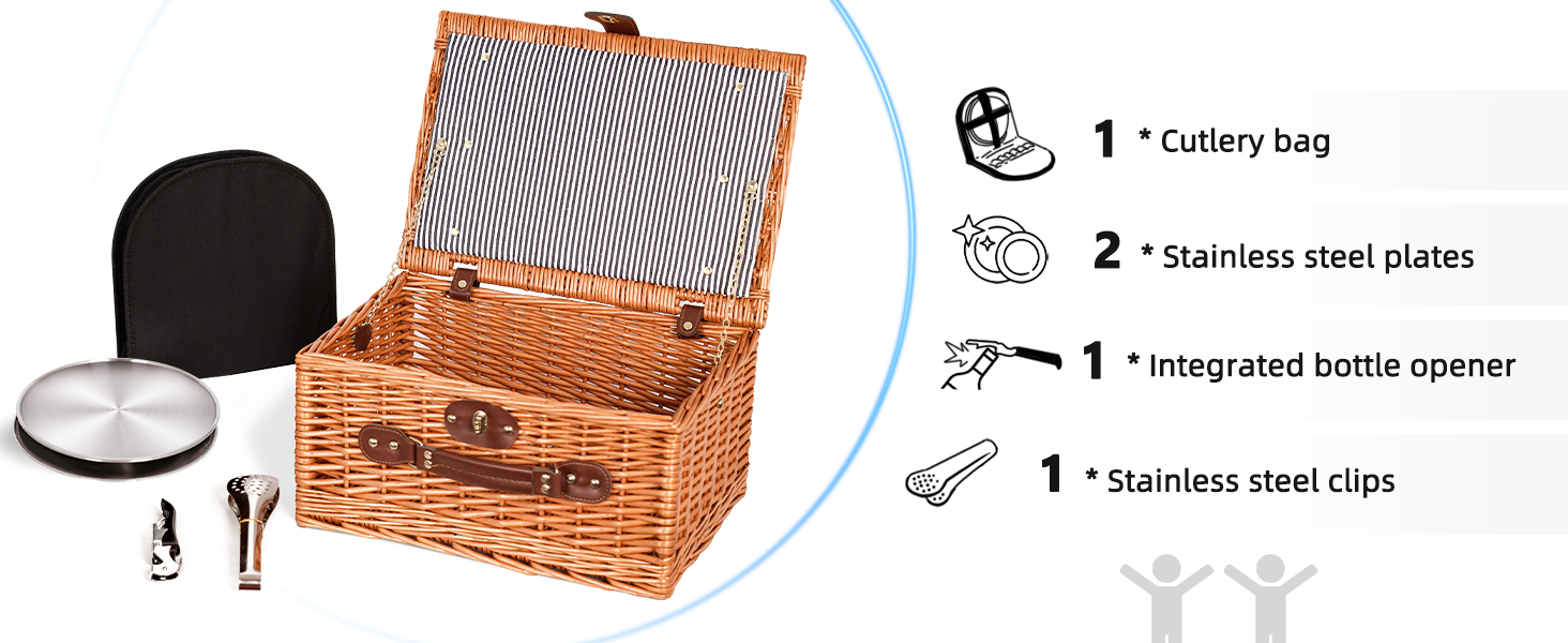 Wicker Picnic Basket Set