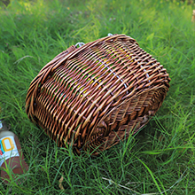 Double Live Handle Brown Carrying Basket