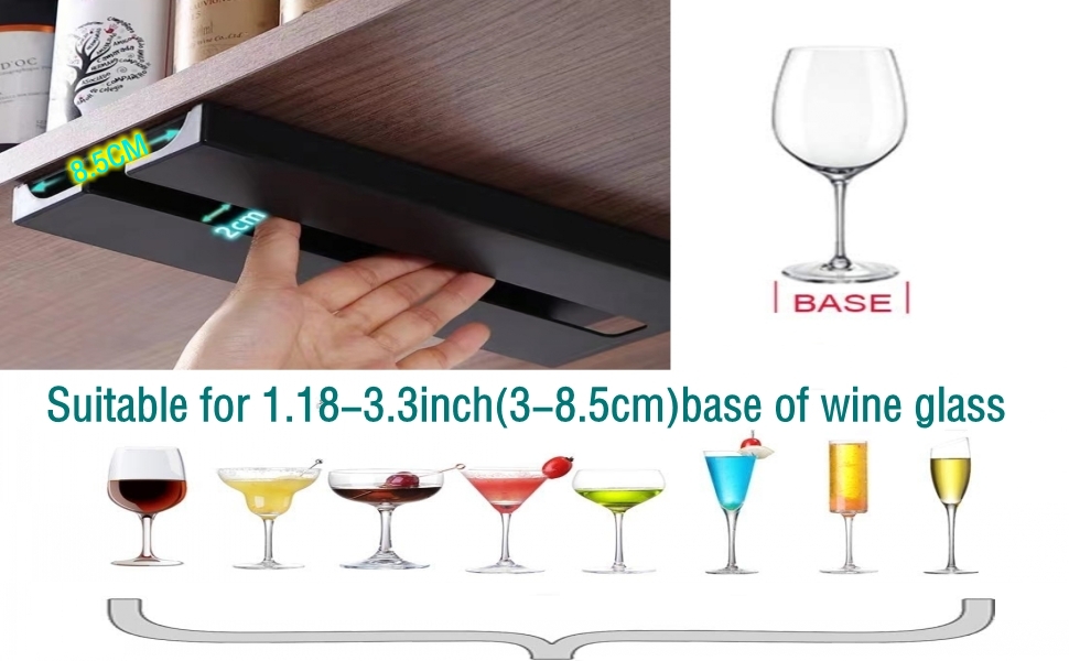 Suitable for 1.18-3.3inch(3-8.5cm)base of wine glass