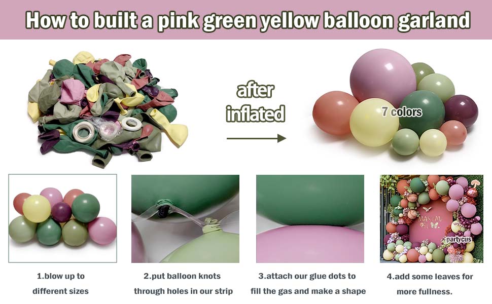 PINK AND GREEN BALLOON GARLAND TROPICAL BALLOONS 