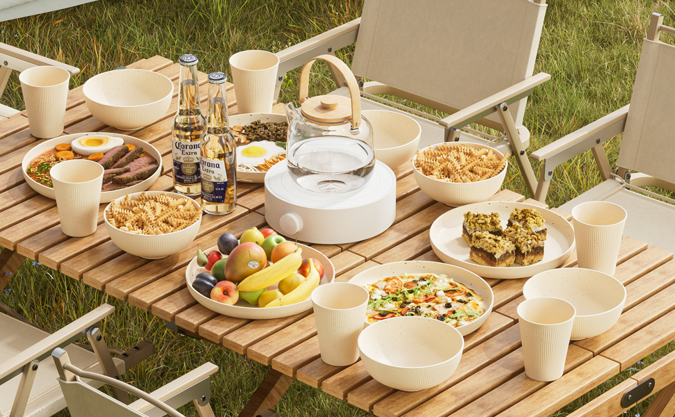 18pcs Wheat Straw Dinnerware Sets