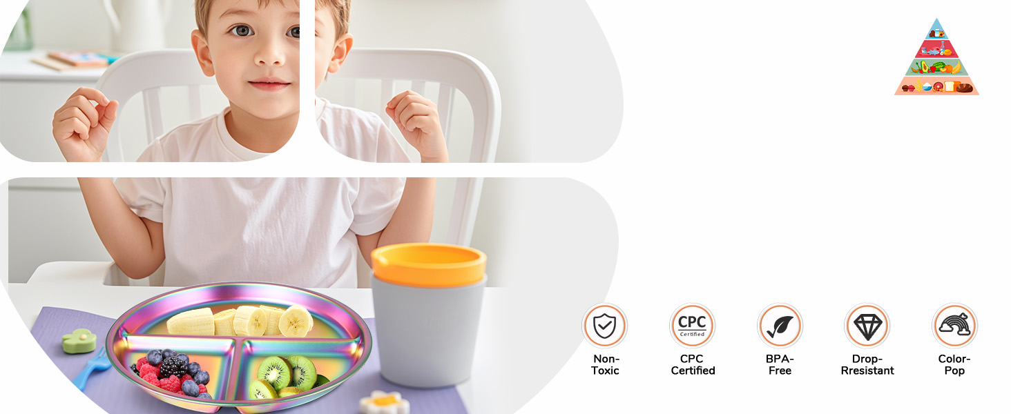 stainless steel toddler plate