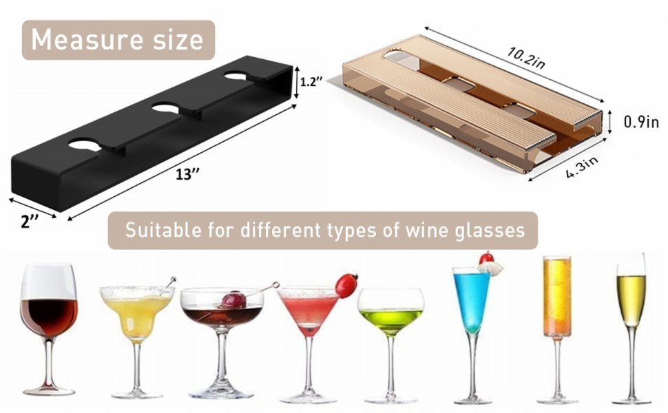 Upside Down Wine Cups Holder for Cabinet & Bar and For most types of glasses 