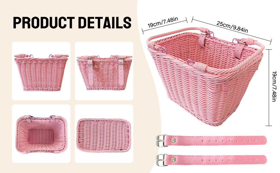 Picnic Basket with Handles Small Woven Wicker for Kid Garden Harvest Rattan