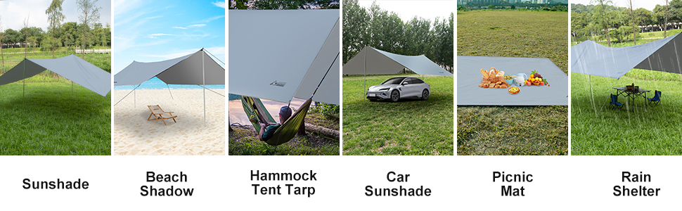 camping tarp with poles