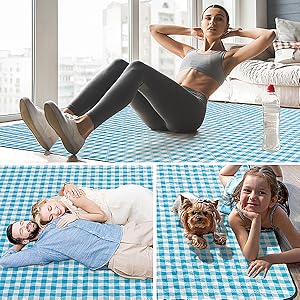 Waterproof Outdoor Blanket Foldable Beach Blanket Sandproof Handy Mat with Tote Lightweight
