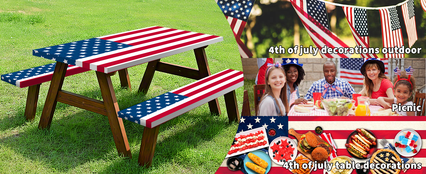 American Flag Picnic Table Cover