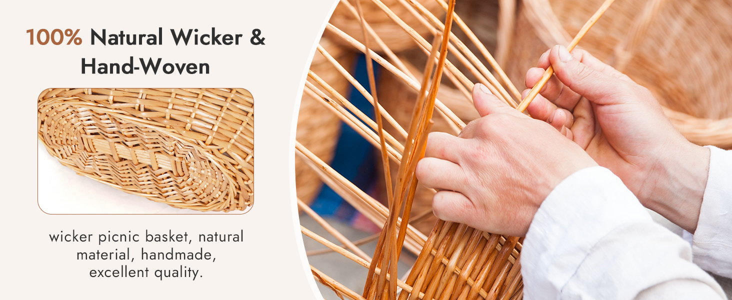 wicker basket with handle
